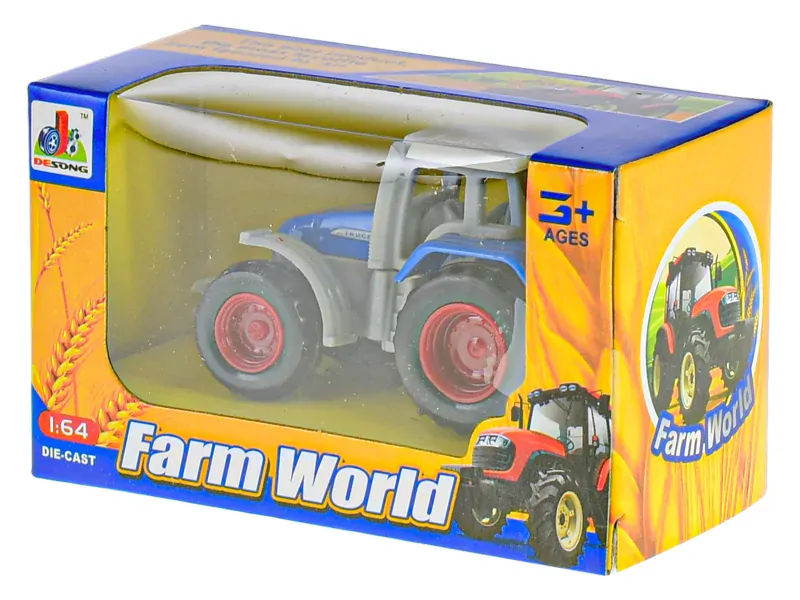 Farm World Traktor 7 cm modrý