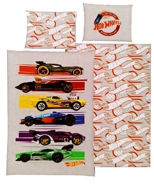 Povlečení HOT WHEELS bavlna šedé 70x90/140x200 cm zip