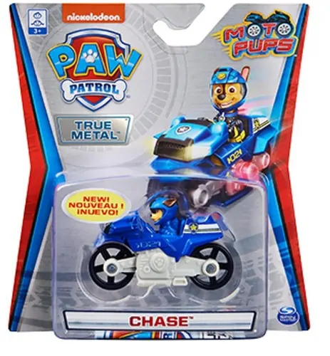 Paw Patrol kovová autíčka - Chase motorka