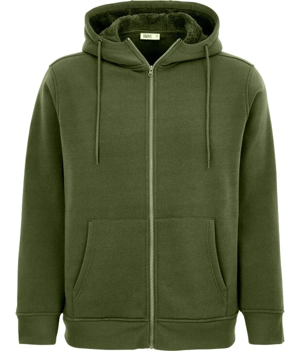 Kožíšková mikina na zip, khaki, 6XL