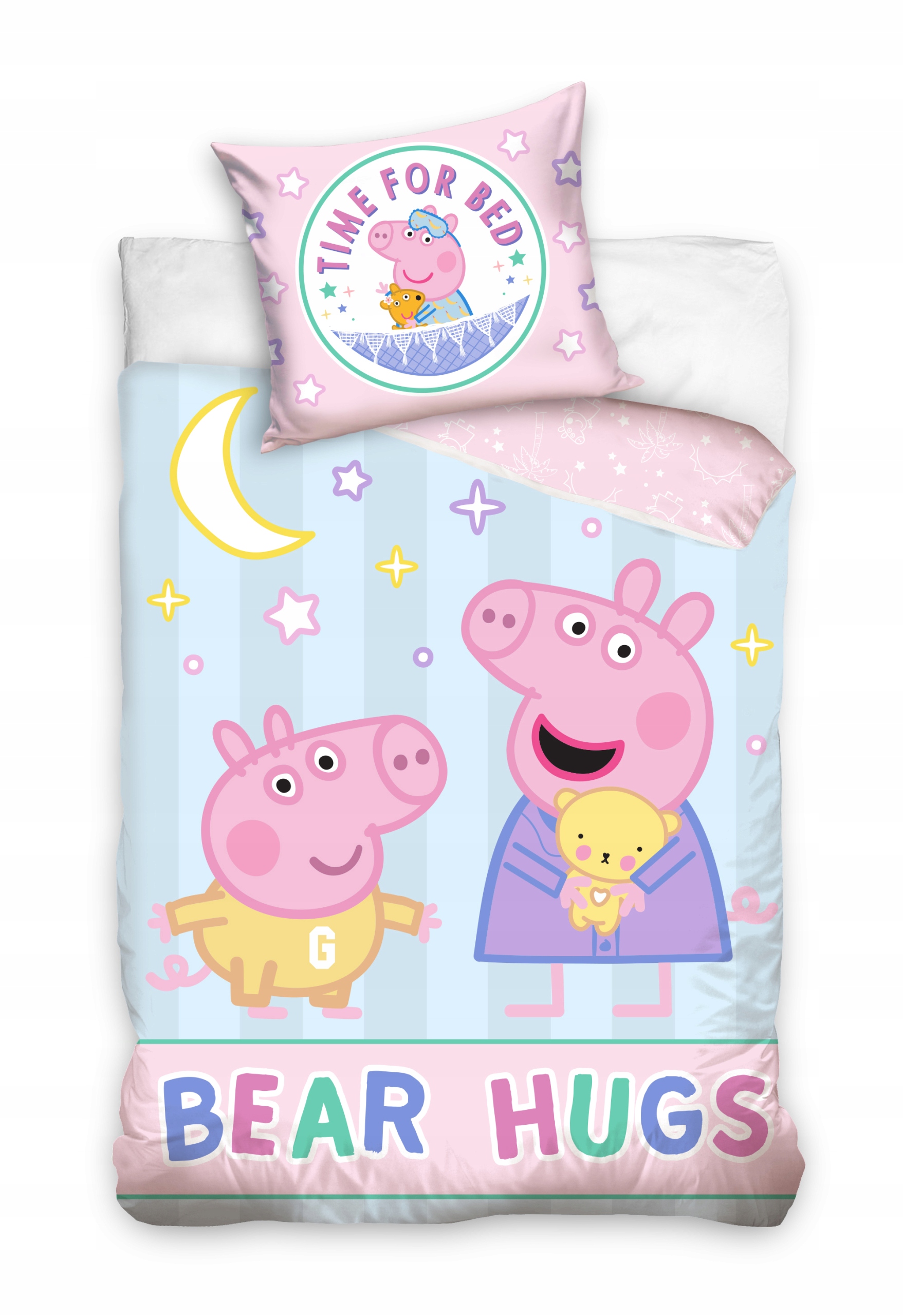 Sada povlečení Carbotex 100 x 135 cm růžová Peppa Pig a George