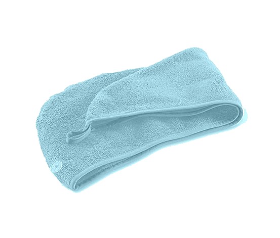 Ručníkový froté turban modrý