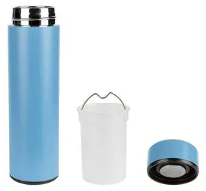 Termo láhev z nerezové oceli se sítkem 400 ml (modrá)