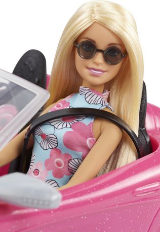 Barbie v růžovém kabrioletu 35 cm