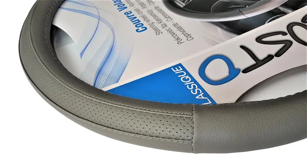 Custo Potah na volant šedý prošívaný 36,5 - 38 cm