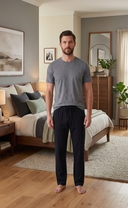 Pánské pyžamo černošedé bavlněný jersey
