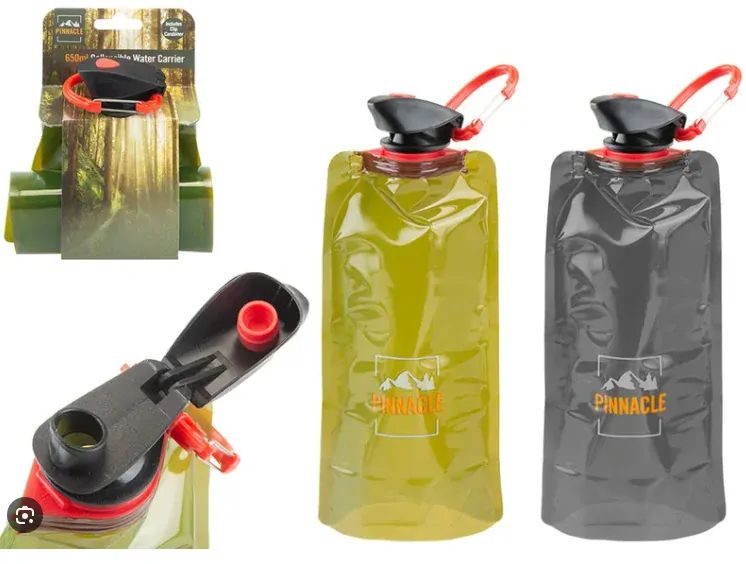 Skládací láhev na vodu 650 ml Pinnacle šedá/zelena