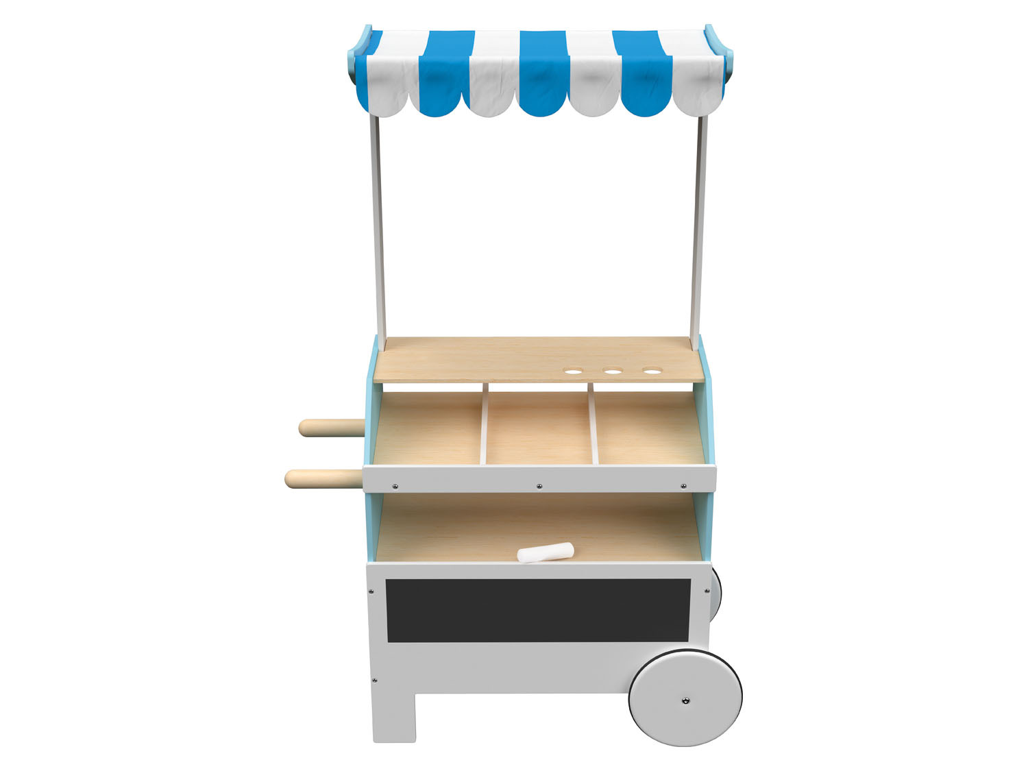 Dřevěný obchod na kolečkách, výška 115 cm