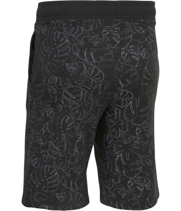 Pánské teplákové šortky černé listy 3XL