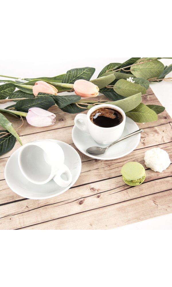 Porcelánové hrnky s podšálky MONA 0,08 l 2 ks