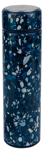 Termo láhev z nerezové oceli se sítkem 400 ml (modrá/terrazzo)