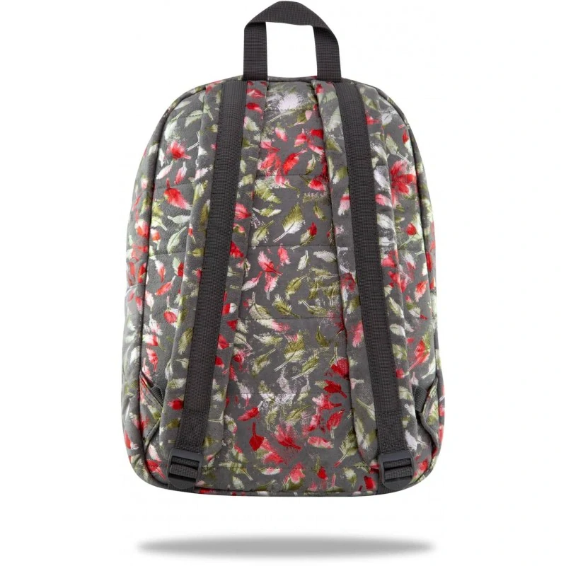 Semišový batoh CoolPack městský vintage RUBY šedý s metalickým peřím