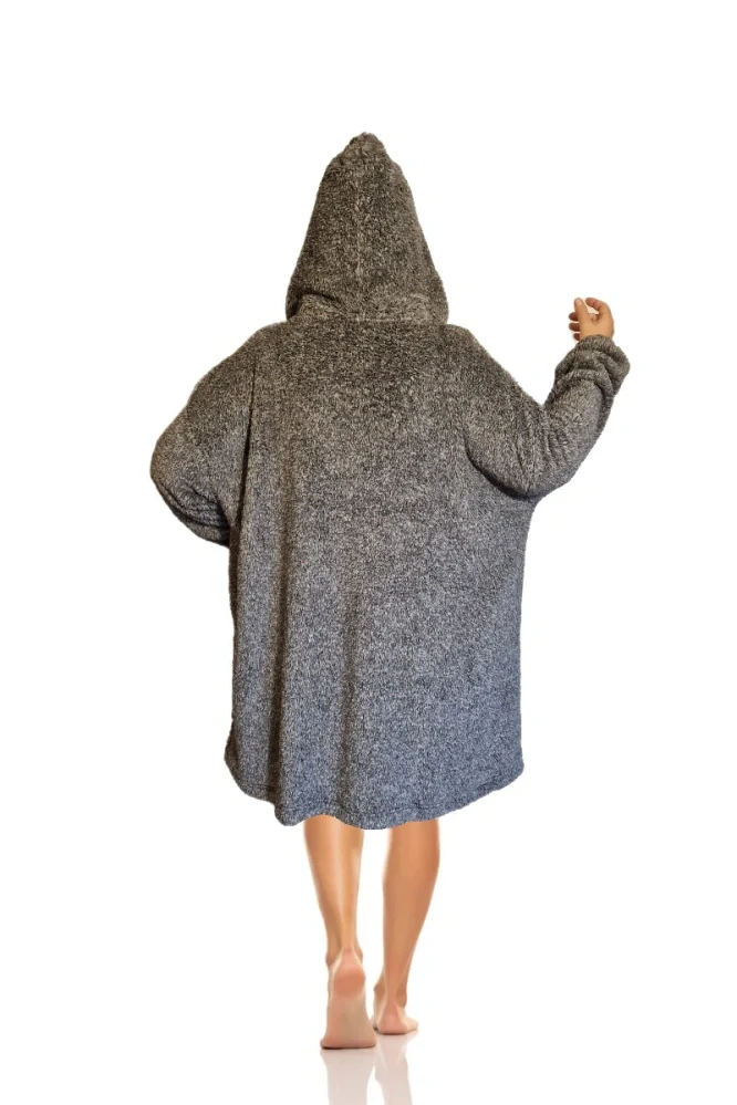 Županové pončo šedé kožíškové UNI velikost 