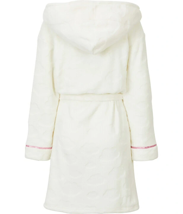 Dámský župan ecru s kapucí a mráčky S, M, L