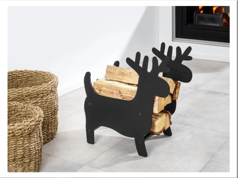 Kovový regál na palivové dřevo SOBÍCI 42 x 41 cm 