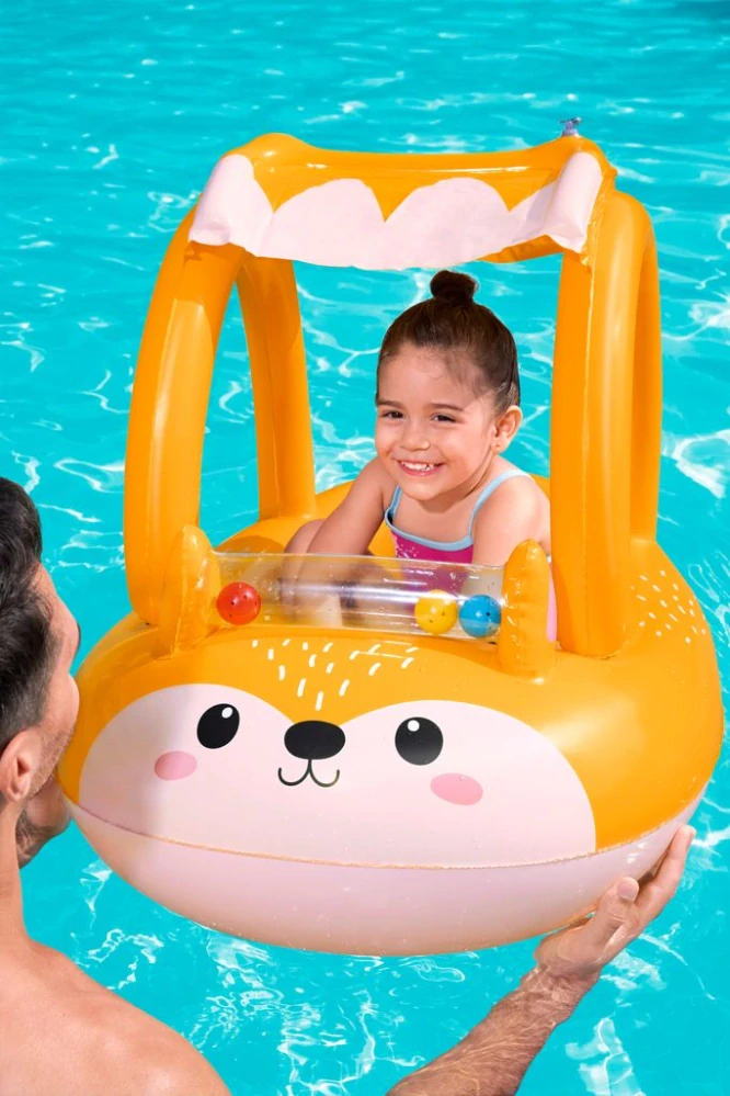 Dětský nafukovací člun Liška 94 cm s odnímatelnou stínicí střechou