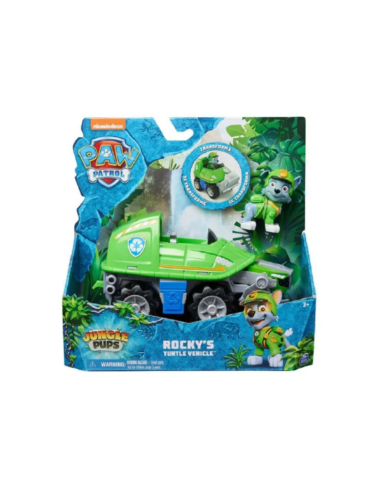 SPIN MASTER Tlapková patrola Jungle vozidlo Rocky´s Turtle 18 cm