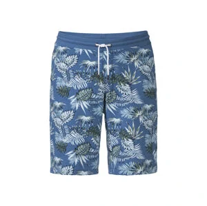 Pánské teplákové bermudy modrý potisk 4XL