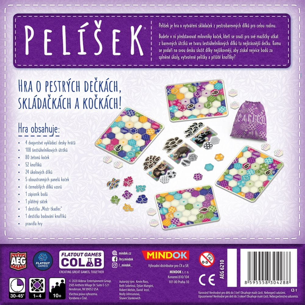 Mindok hra Pelíšek, o kočkách, barevných dečkách a skládačkách, 10+