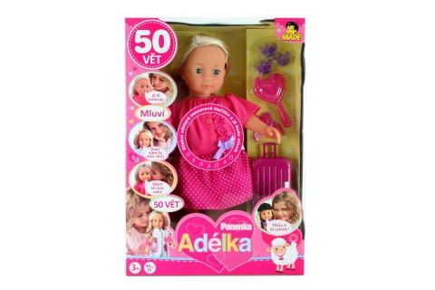 Mluvící panenka Adélka cestovatelka 50 vět, 40 cm