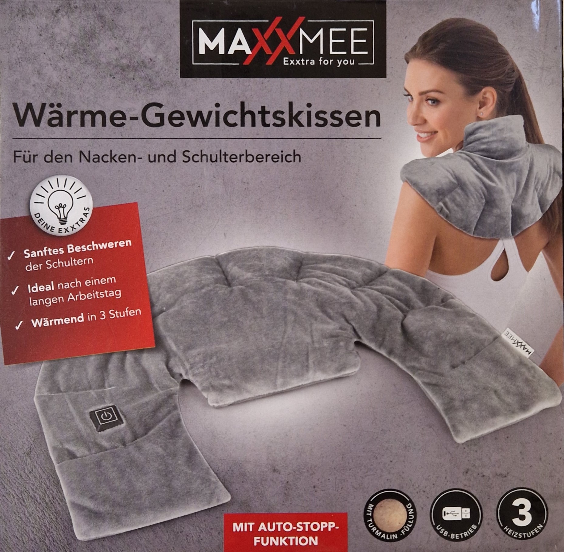 Maxxmee Hřejivý zátěžový polštářek s turmalínem
