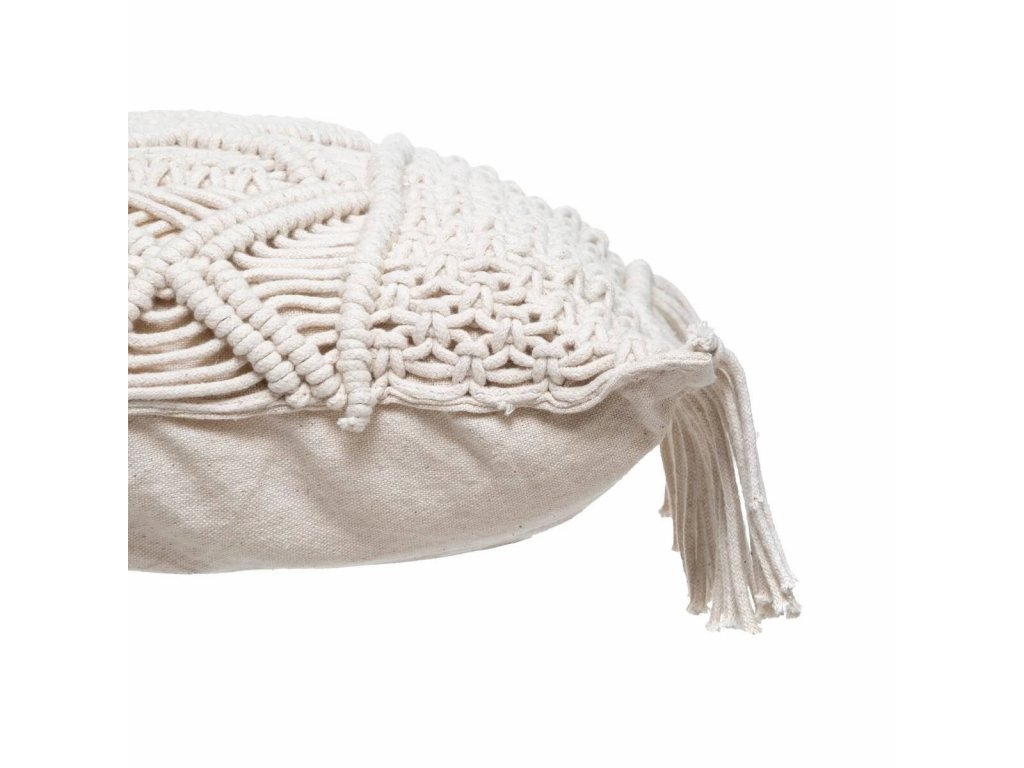 MACRAMÉ povlak na polštář 50 x 30 cm béžový