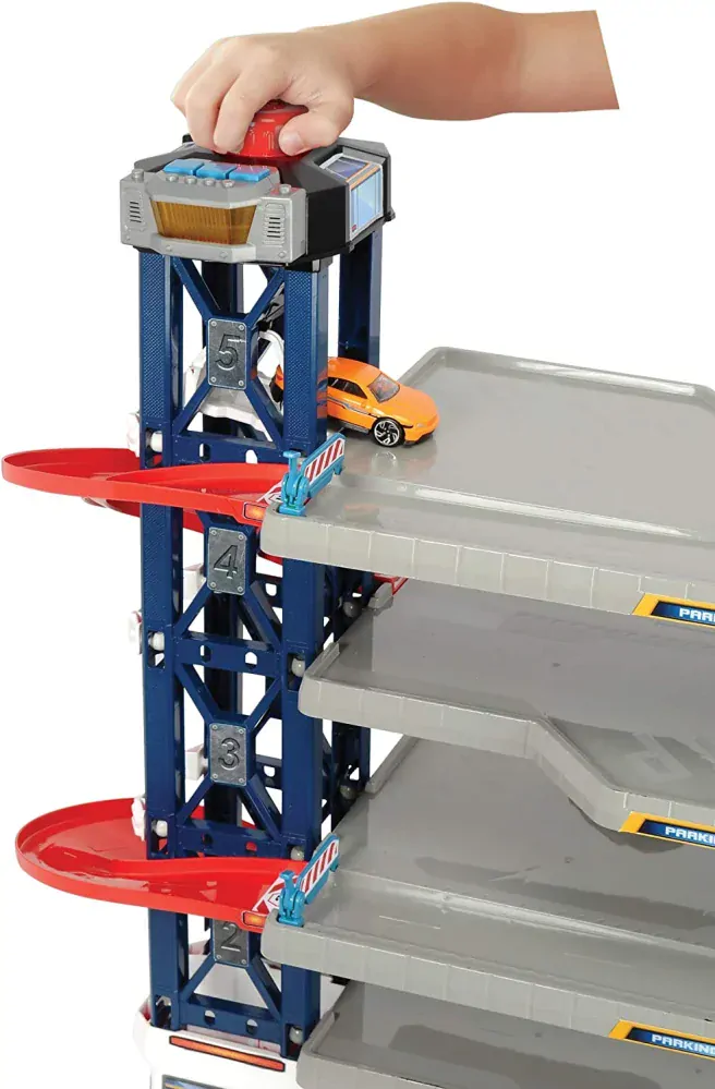 Dickie Toys Velká parkovací garáž 87 cm s autíčky a helikoptérou