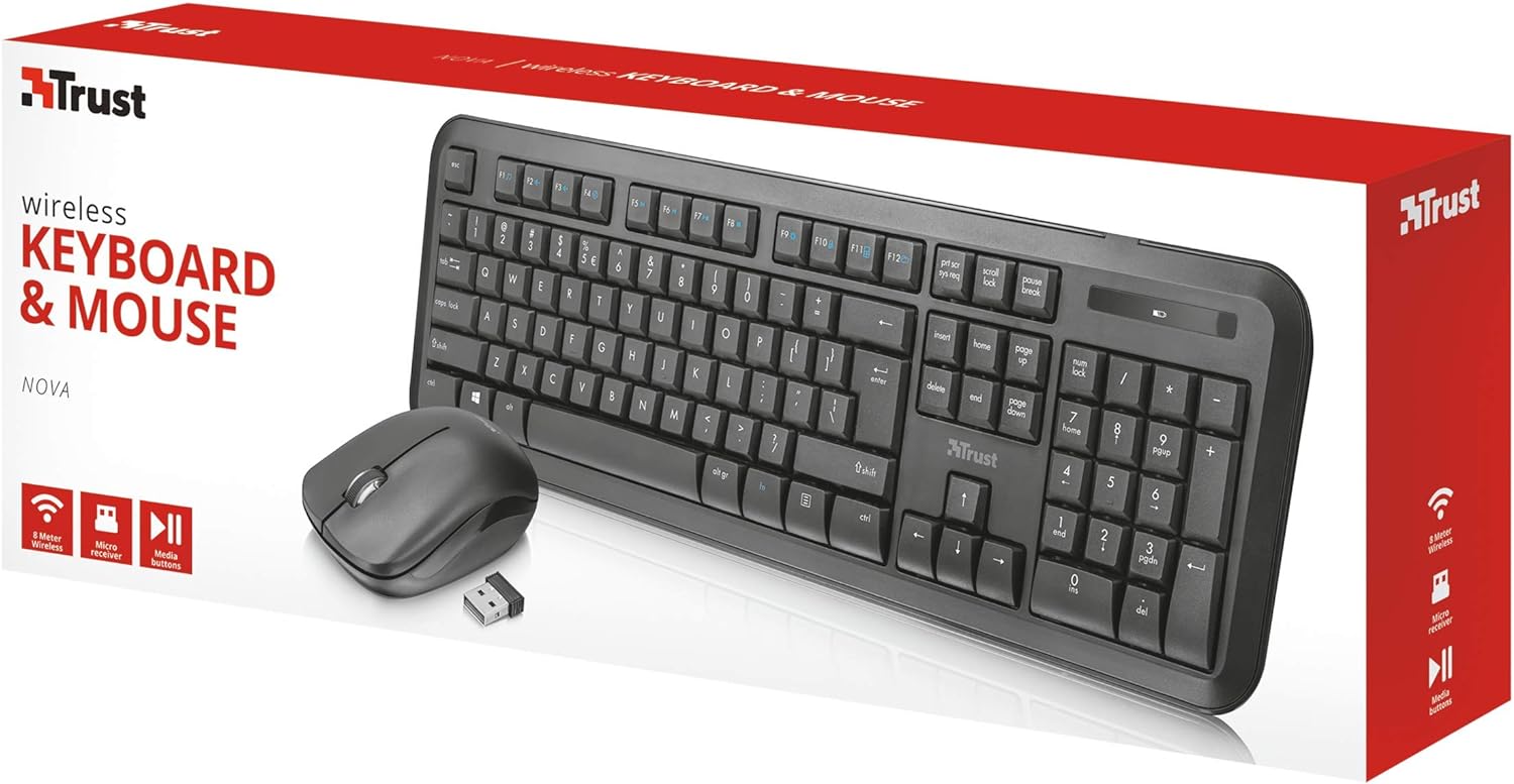 Sada bezdrátové klávesnice s myší Trust Nova