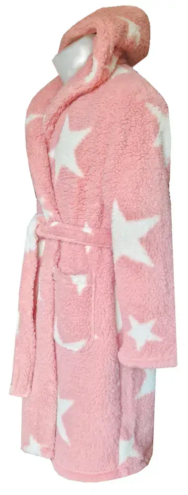 Fleecový dámský župan s kapucí L