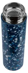 Termo láhev z nerezové oceli se sítkem 400 ml (modrá/terrazzo)