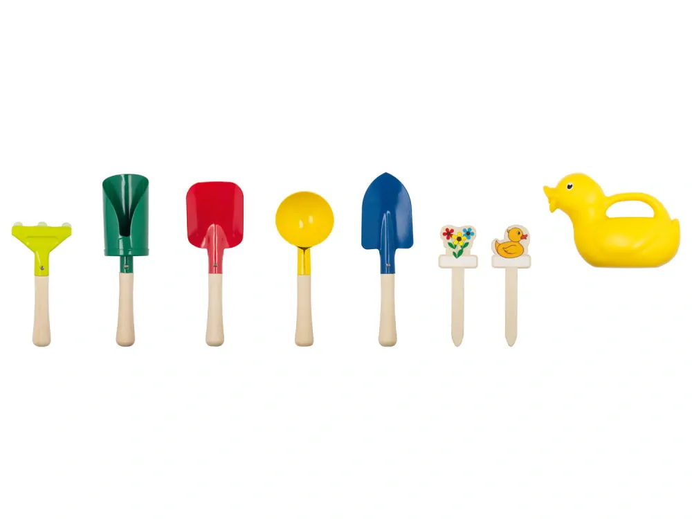 Dětská taška se zahradním náčiním zelená 9 ks