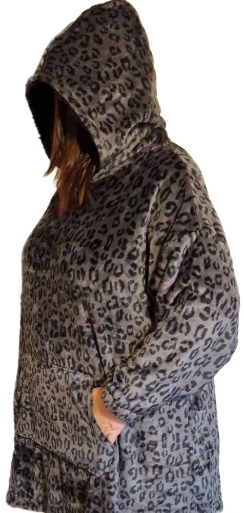 Županové kožíškové pončo zvířecí potisk UNI velikost