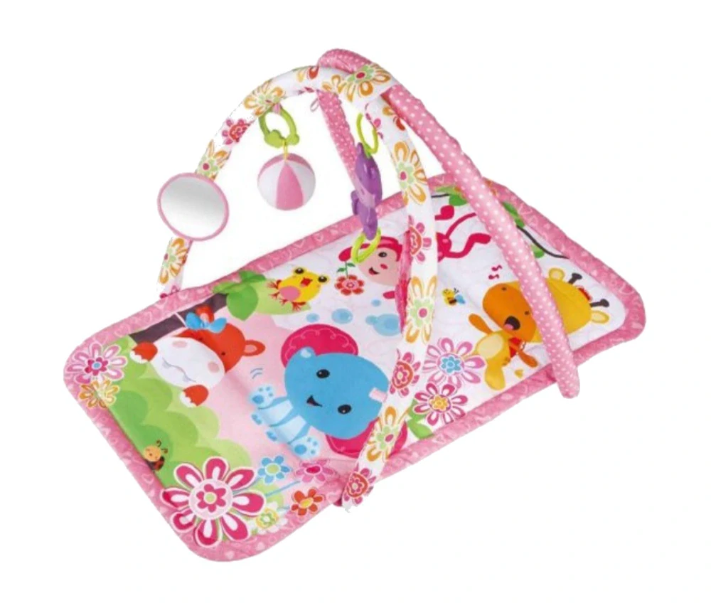 Dětská hrací deka s hrazdou růžová s melodií
