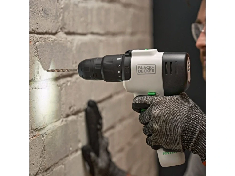 BLACK+DECKER REVHD12C (1,5Ah) 12V aku příklepová vrtačka Reviva – integrovaná baterie