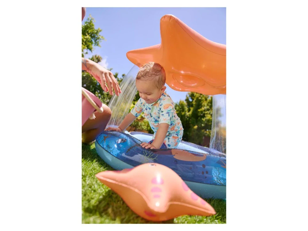 Bazének Mořská hvězda 102 cm, nfukovací dno a stříška, oranžový