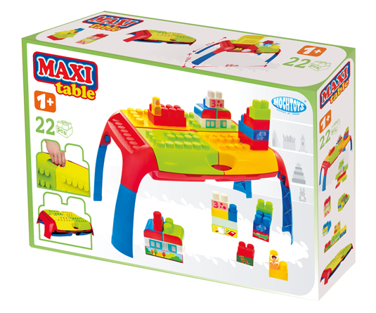 Mochtoys Maxi hrací stůl s kostkami 22 dílů