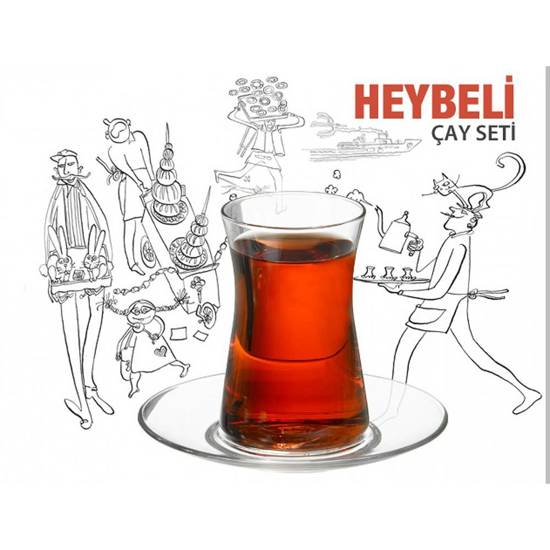 Pasabahce Heybeli 8-dílná sada na turecký čaj