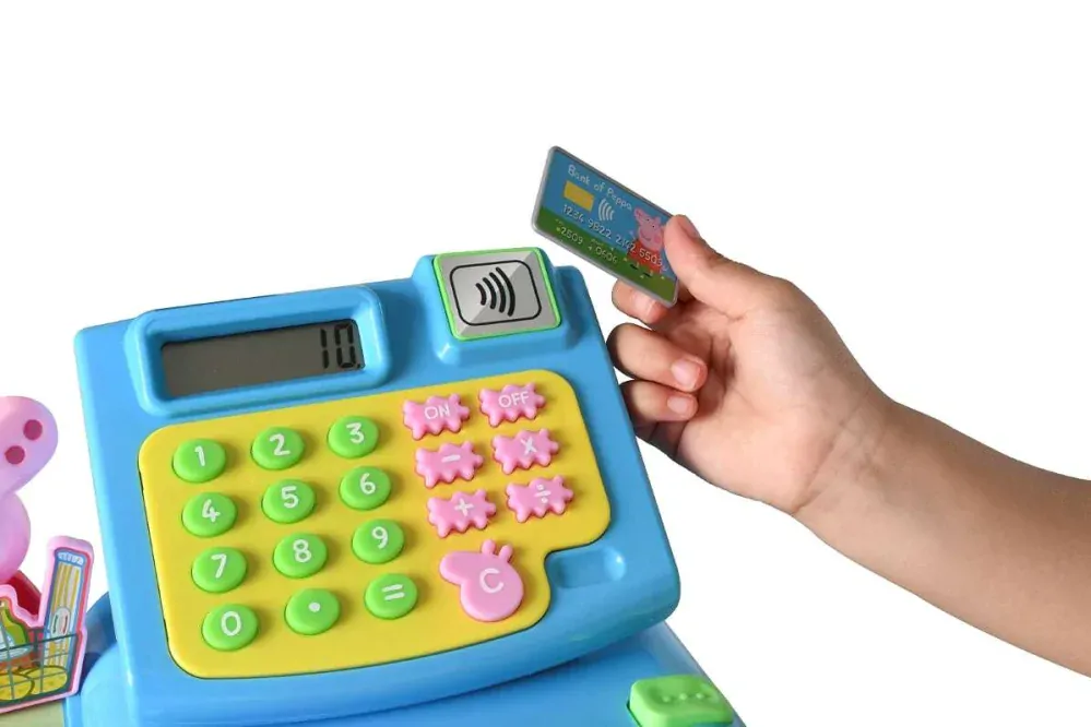 Peppa Pig Set pokladna se zbožím + nákupní košík