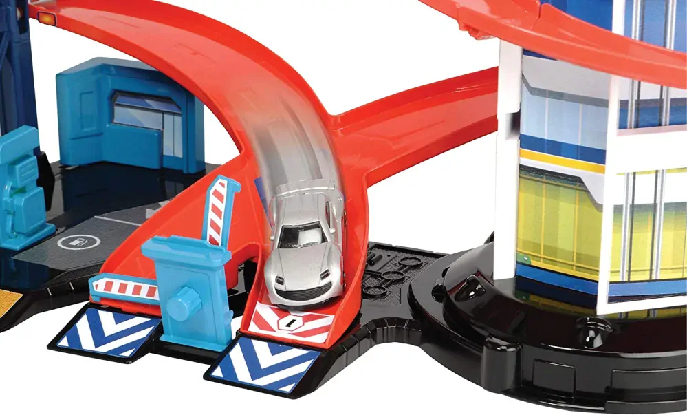 Dickie Toys Velká parkovací garáž 87 cm s autíčky a helikoptérou