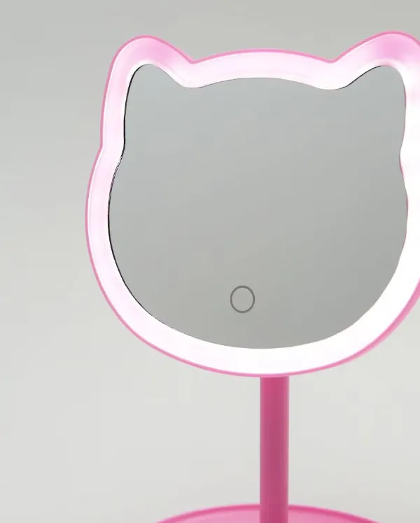 Kosmetické zrcátko Kitty s osvětlením 29 cm