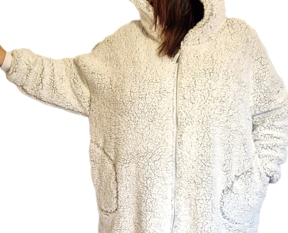 Dámský kožíškový župan na zip UNI velikost