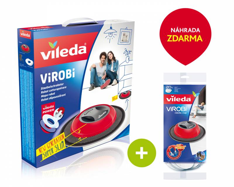 Vileda Virobi Slim - Robotický vysavač + ZDARMA 20 ks návleků
