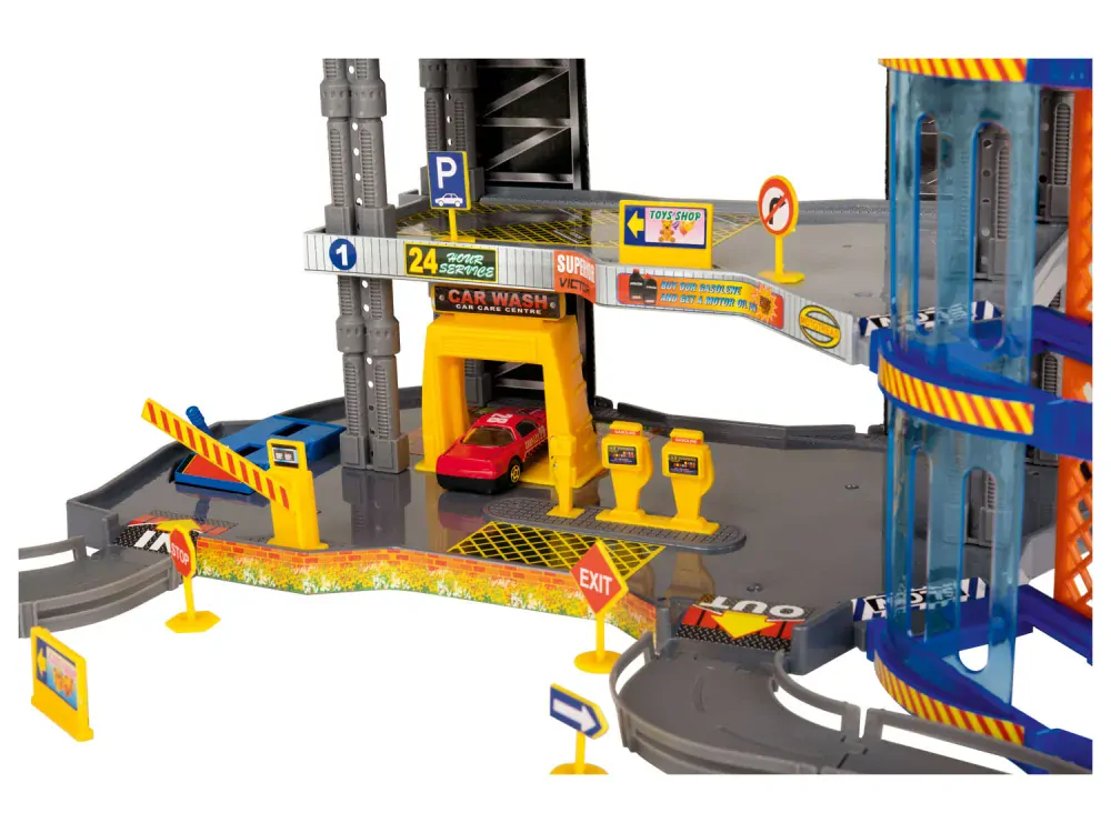 Městský parkovací dům s autíčky 56 cm