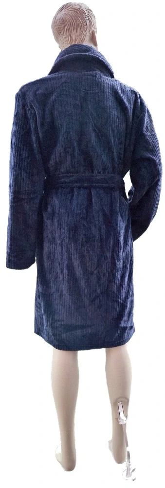Pánský tmavě modrý župan se šálovým límcem M, L/XL