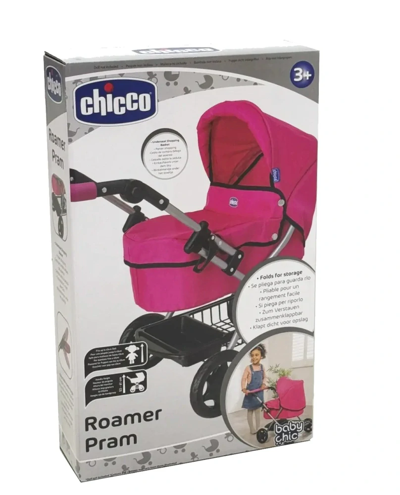 Chicco 20VV3 Roamer Pram kočárek pro panenky, růžový, hluboký