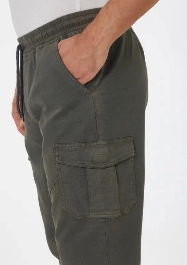 Šedé cargo pružné kalhoty X-Mail s bočními kapsy 5XL