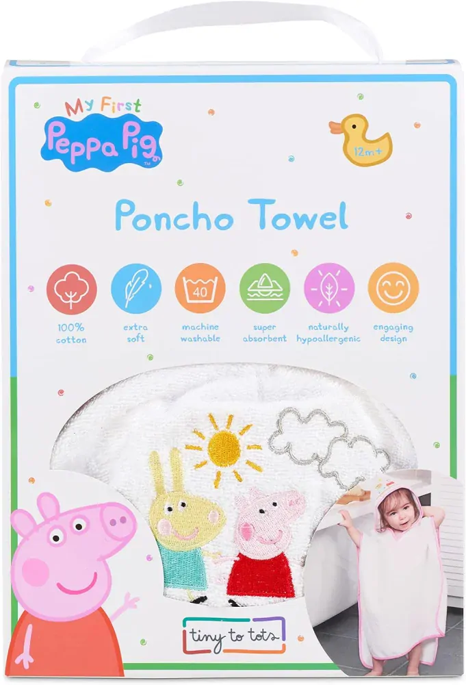 Peppa Pig Moje první Pončo - Čtvercová dětská osuška Ultra Soft 