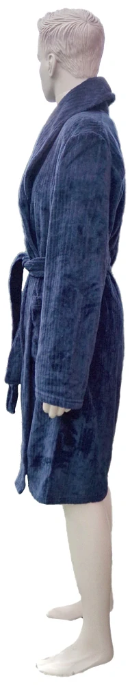 Pánský tmavě modrý župan se šálovým límcem M, L/XL
