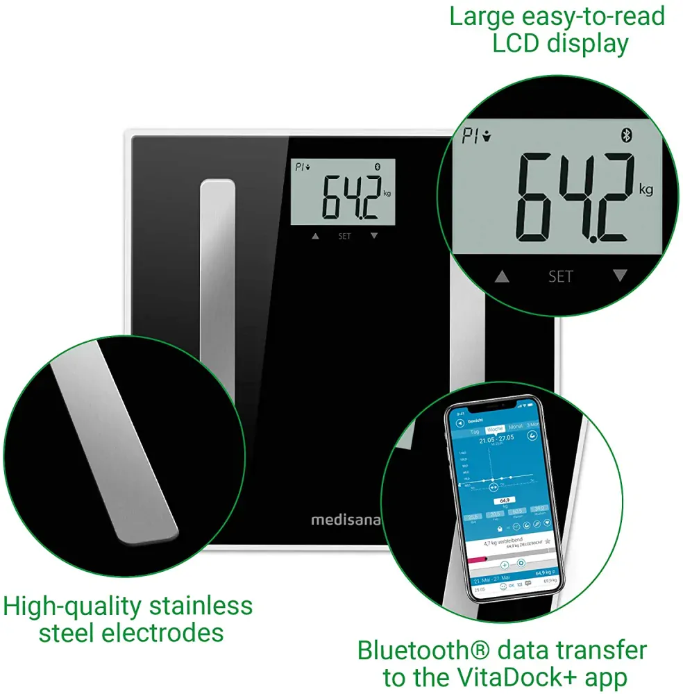 Digitální váha pro analýzu těla Medisana BS A45 Bluetooth