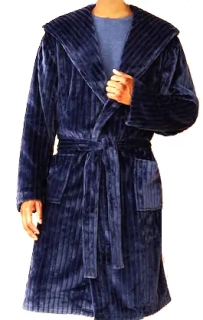 F&F pánský huňatý župan modrý L/XL